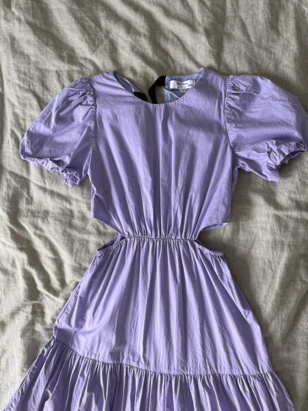 Peter Som Collective Lilac Tiered Midi Dress with Cutout Waist - Picture 3 of 6